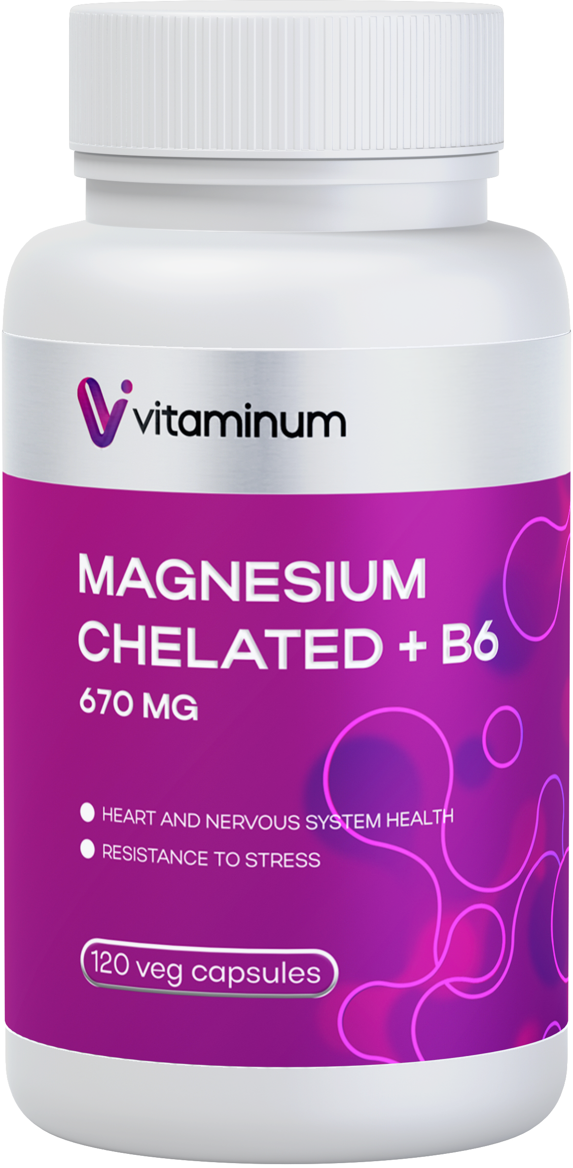  Vitaminum МАГНИЙ ХЕЛАТ + витамин В6 (670 MG) 120 капсул 800 мг  в Межгорье